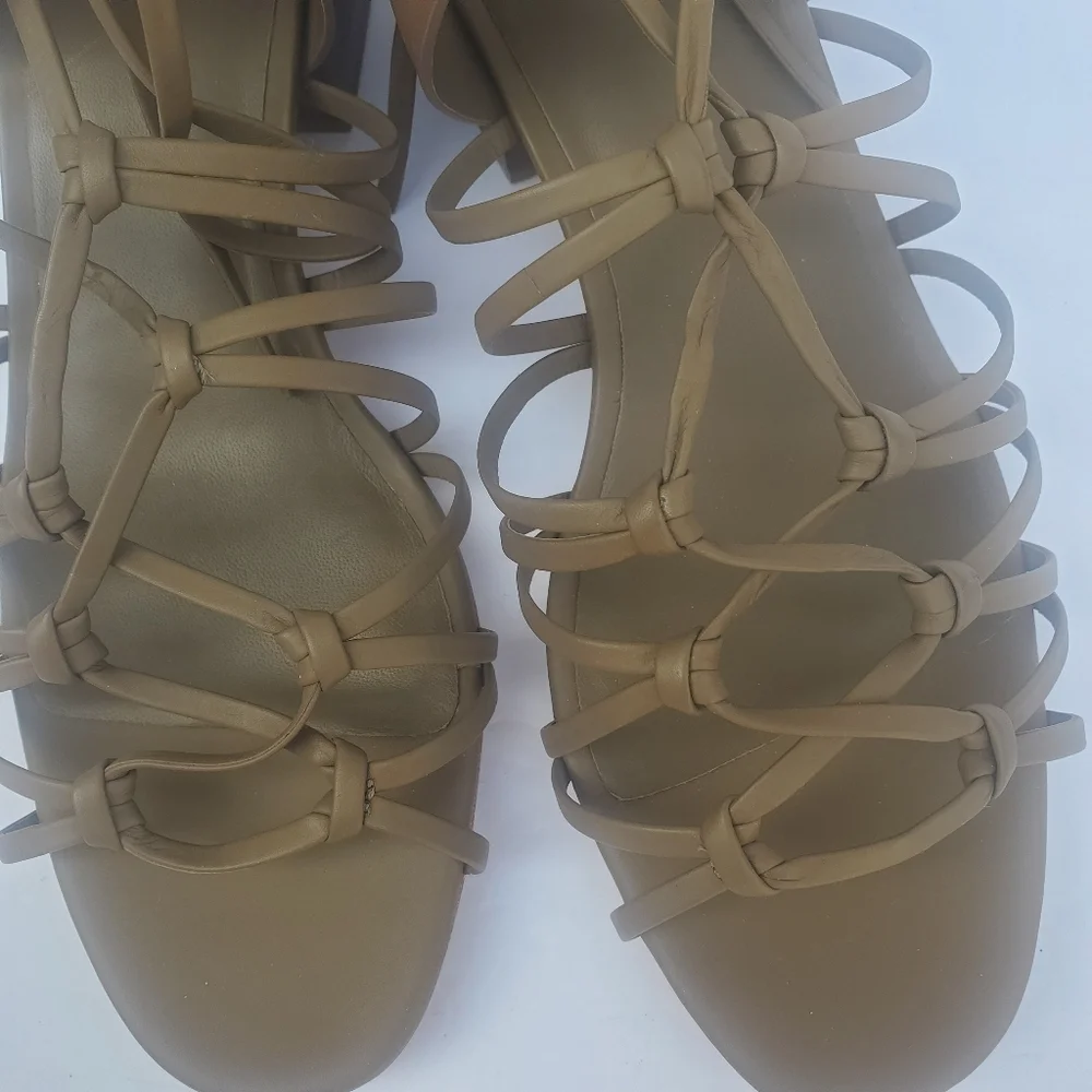Vince Woman's Beaumont Knotted Leather Gladiator Strappy Sandals Brown Sz 10M - Picture 14 of 14